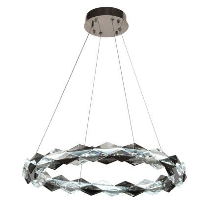 LED Lámpara de araña de vidrio regulable con cuerda LED/40W/230V 3000-6500K cromo brillante + control remoto