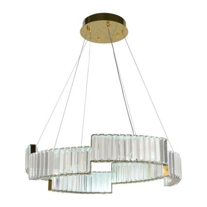 Lámpara de araña de cristal LED regulable en una cadena LED/40W/230V 3000-6500K dorado + mando a distancia