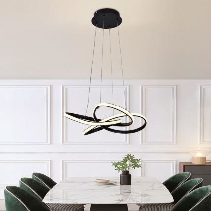 Lámpara de araña LED regulable LED/40W/230V 3000-6500K diá. 48 cm negro + control remoto