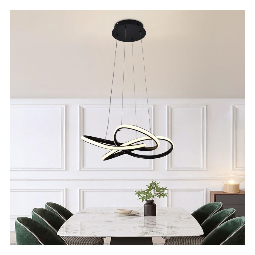 Lámpara de araña LED regulable LED/40W/230V 3000-6500K diá. 48 cm negro + control remoto
