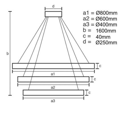 Lámpara de araña LED regulable LED/45W/230V 3000-6500K diá. 80 cm + control remoto