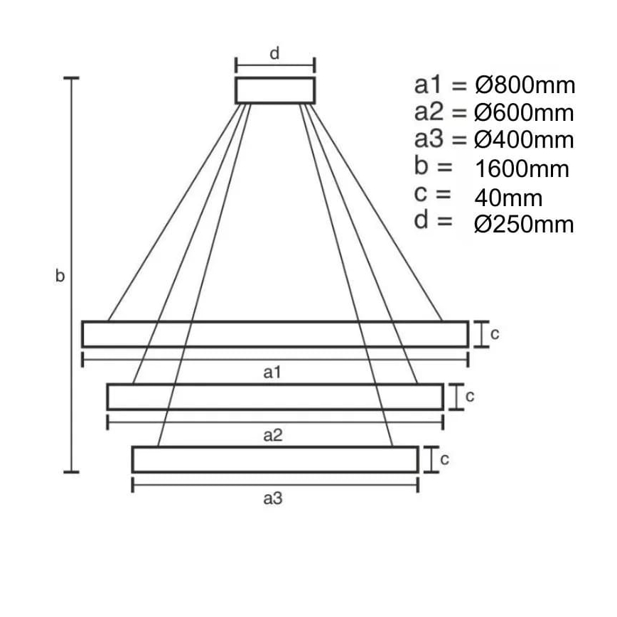 Lámpara de araña LED regulable LED/45W/230V 3000-6500K diá. 80 cm + control remoto