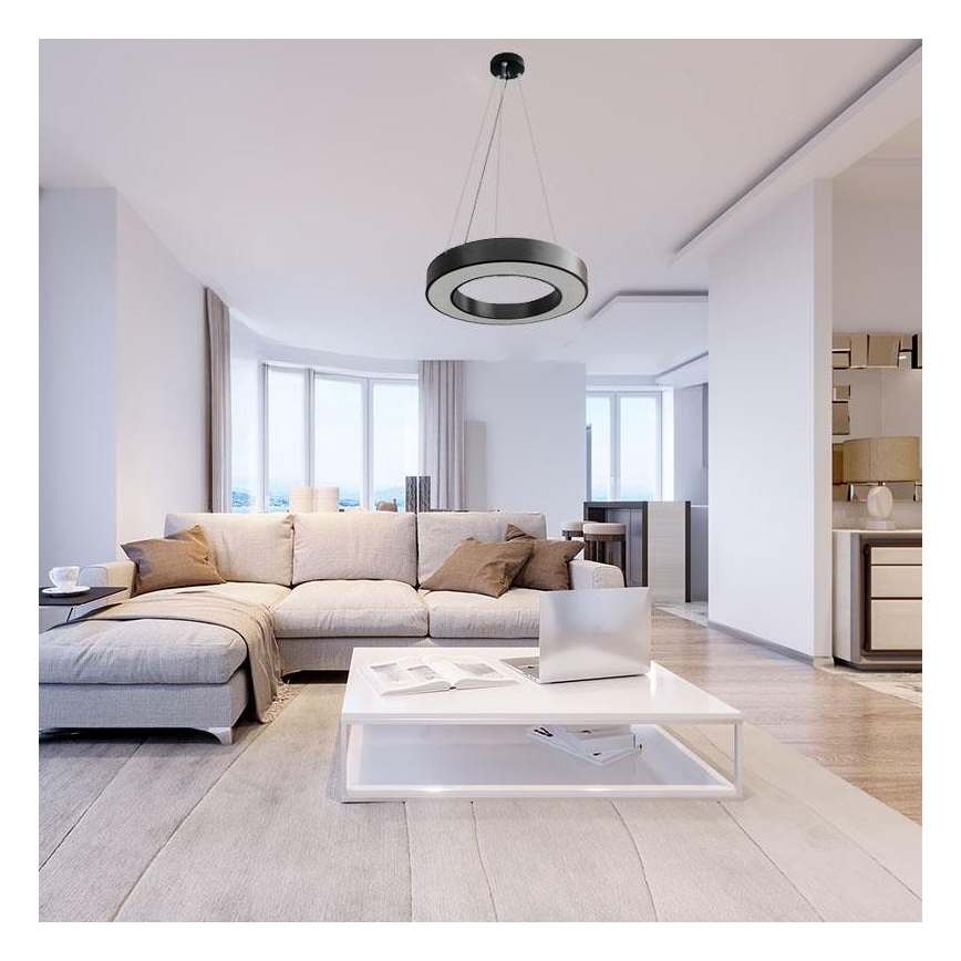 Lámpara de araña LED regulable LED/45W/230V 3000-6500K negro + control remoto