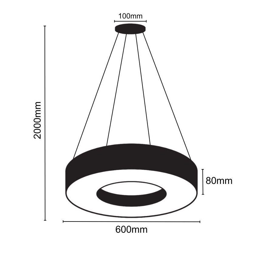 Lámpara de araña LED regulable LED/45W/230V 3000-6500K negro + control remoto