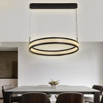 Lámpara de araña LED regulable LED/45W/230V 3000-6500K diá. 60 cm negro + control remoto