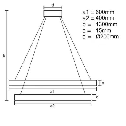 Lámpara de araña LED regulable LED/65W/230V 3000-6500K + control remoto
