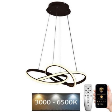 Lámpara de araña LED regulable LED/65W/230V 3000-6500K diá. 48 cm marrón + control remoto