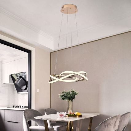 Lámpara de araña LED regulable LED/65W/230V 3000-6500K diá. 48 cm dorado + control remoto