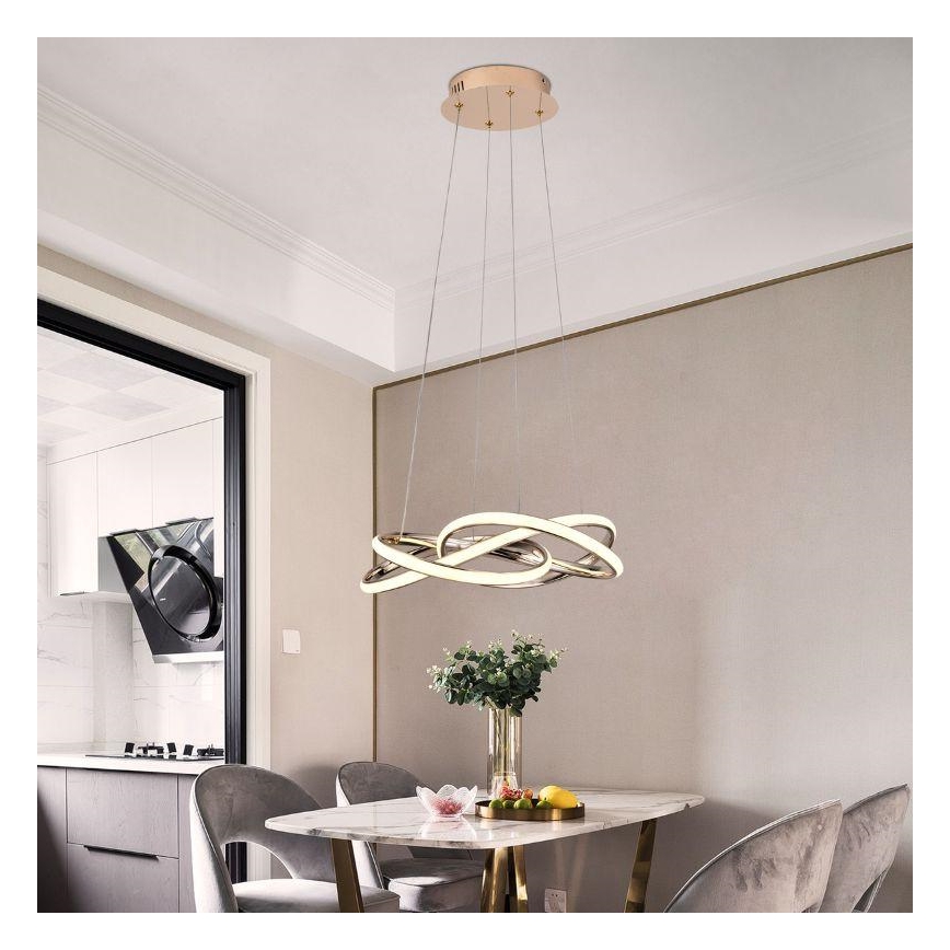 Lámpara de araña LED regulable LED/65W/230V 3000-6500K diá. 48 cm dorado + control remoto