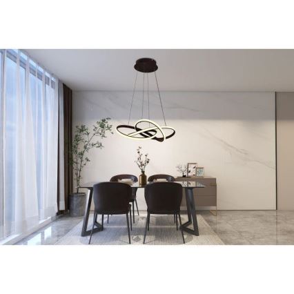 Lámpara de araña LED regulable LED/65W/230V 3000-6500K diá. 48 cm marrón + control remoto