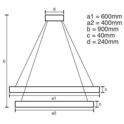 Lámpara de araña LED regulable LED/70W/230V 3000-6500K diá. 60 cm + control remoto