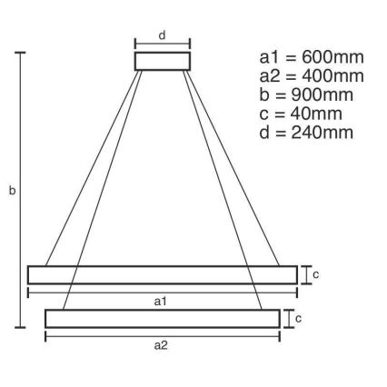 Lámpara de araña LED regulable LED/70W/230V 3000-6500K diá. 60 cm + control remoto