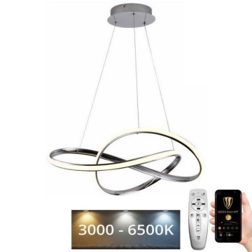 Lámpara de araña LED regulable LED/70W/230V 3000-6500K diá. 60 cm cromo brillante + control remoto