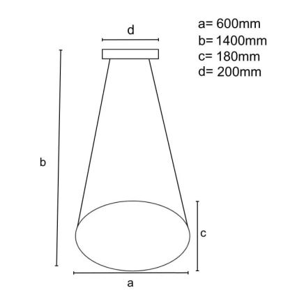 Lámpara de araña LED regulable LED/70W/230V 3000-6500K diá. 60 cm negro + control remoto
