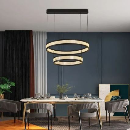 Lámpara de araña LED regulable LED/70W/230V 3000-6500K diá. 60 cm negro + control remoto