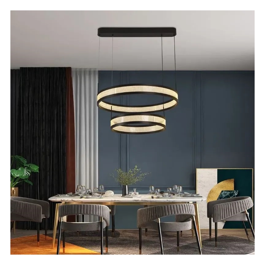 Lámpara de araña LED regulable LED/70W/230V 3000-6500K diá. 60 cm negro + control remoto