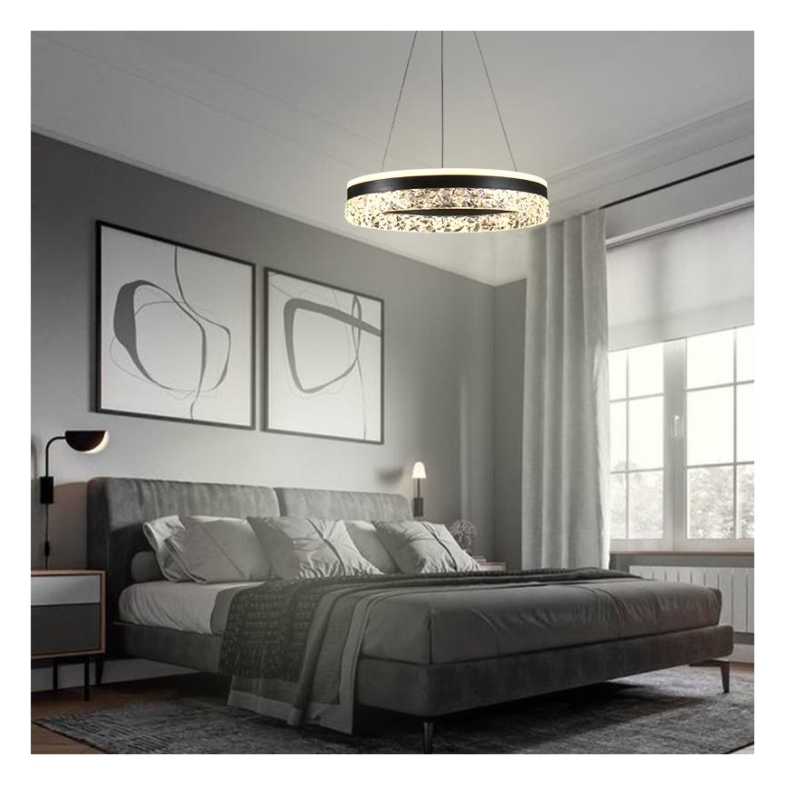 Lámpara de araña LED regulable LED/80W/230V 3000-6500K negro + control remoto