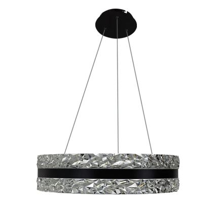 Lámpara de araña de cristal LED regulable en una cadena LED/80W/230V 3000-6500K negro + control remoto