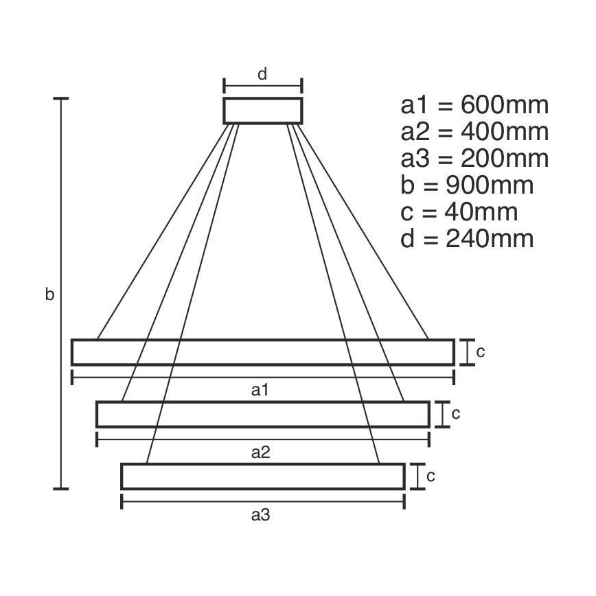 Lámpara de araña LED regulable LED/85W/230V 3000-6500K diá. 60 cm + control remoto