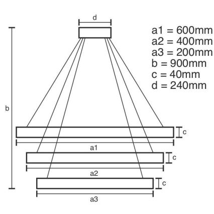 Lámpara de araña LED regulable LED/85W/230V 3000-6500K diá. 60 cm + control remoto