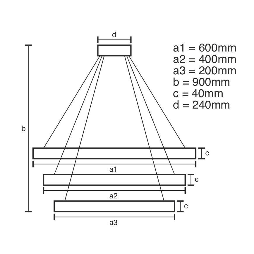 Lámpara de araña LED regulable LED/85W/230V 3000-6500K diá. 60 cm + control remoto