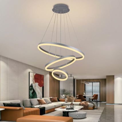 Lámpara de araña LED regulable LED/85W/230V 3000-6500K diá. 60 cm diá. 60 cm + control remoto
