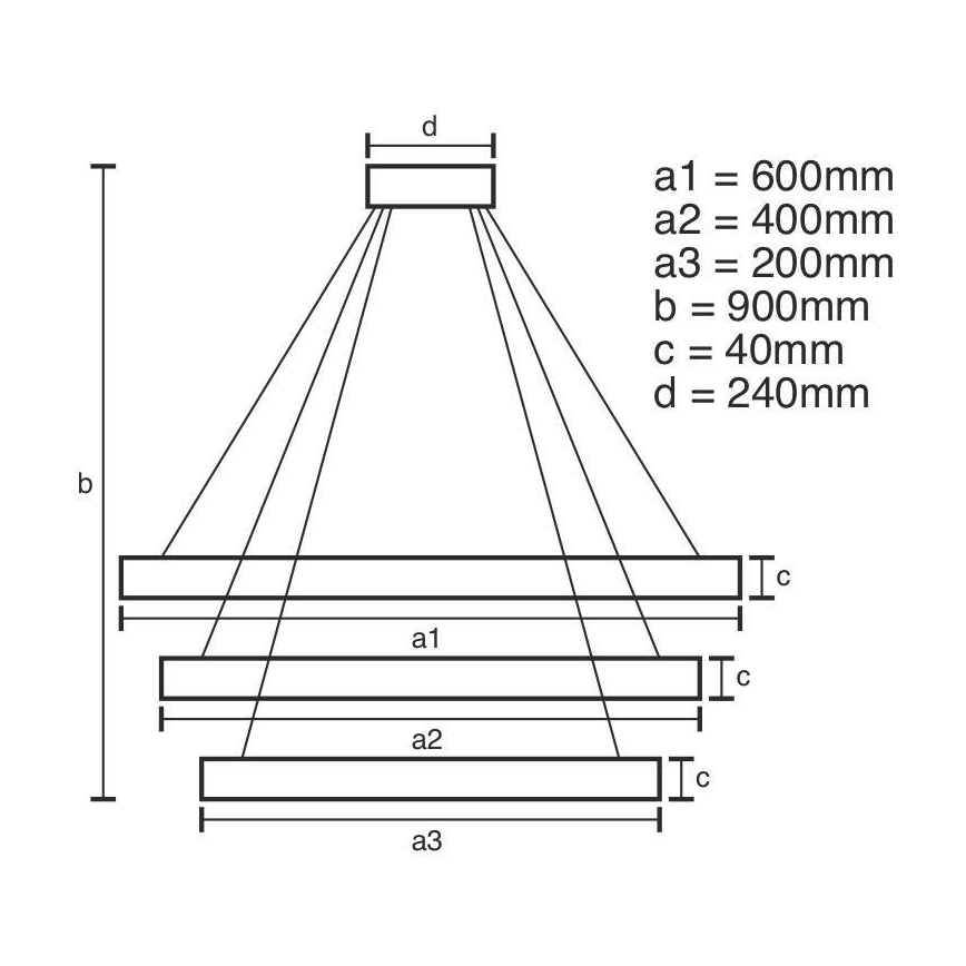 Lámpara de araña LED regulable LED/85W/230V 3000-6500K diá. 60 cm diá. 60 cm + control remoto
