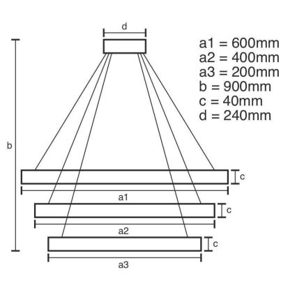 Lámpara de araña LED regulable LED/85W/230V 3000-6500K diá. 60 cm + control remoto