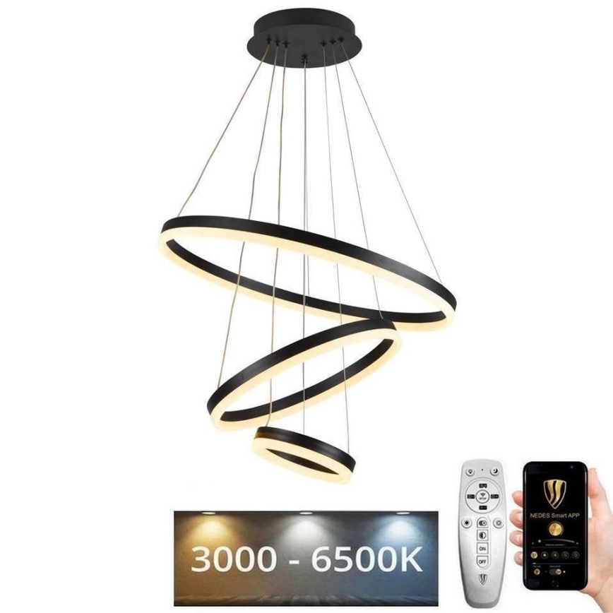 Lámpara de araña LED regulable LED/85W/230V 3000-6500K diá. 60 cm + control remoto