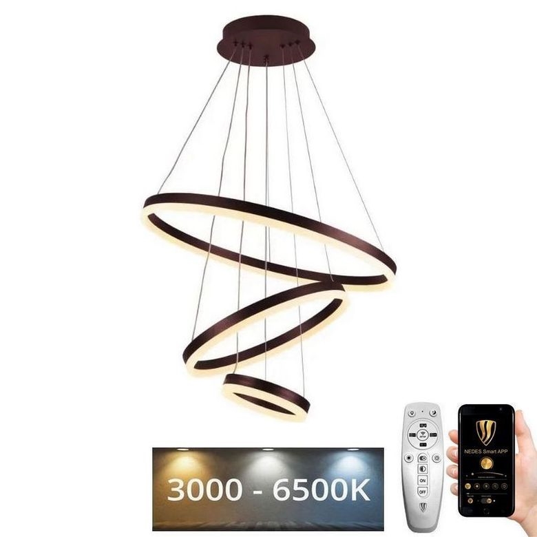 Lámpara de araña LED regulable LED/85W/230V 3000-6500K diá. 60 cm + control remoto