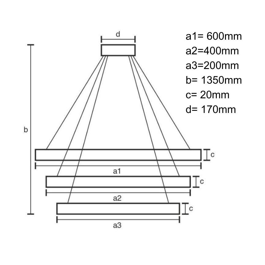 Lámpara de araña LED regulable LED/90W/230V 3000-6500K diá. 60 cm + control remoto