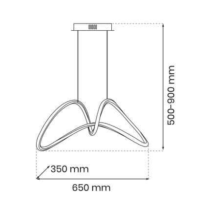 Lámpara de araña LED TESORO LED/48W/230V negro