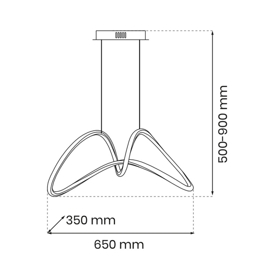 Lámpara de araña LED TESORO LED/48W/230V negro