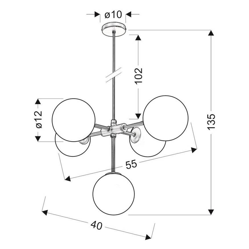 Lámpara de araña MATI 5xG9/28W/230V