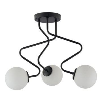Lámpara de araña sobre poste ZIGZAG 3xG9/12W/230V negro