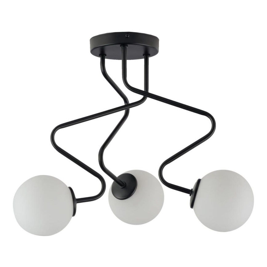 Lámpara de araña sobre poste ZIGZAG 3xG9/12W/230V negro