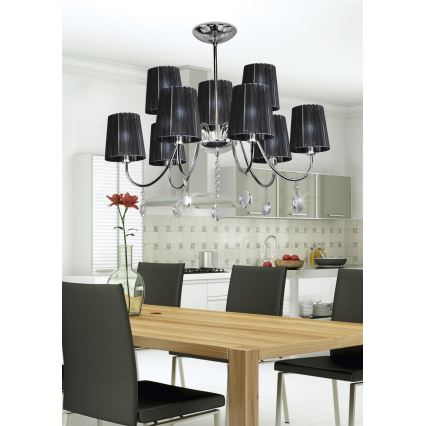 Lámpara de araña SORENTO 9xE14/40W/230V negro