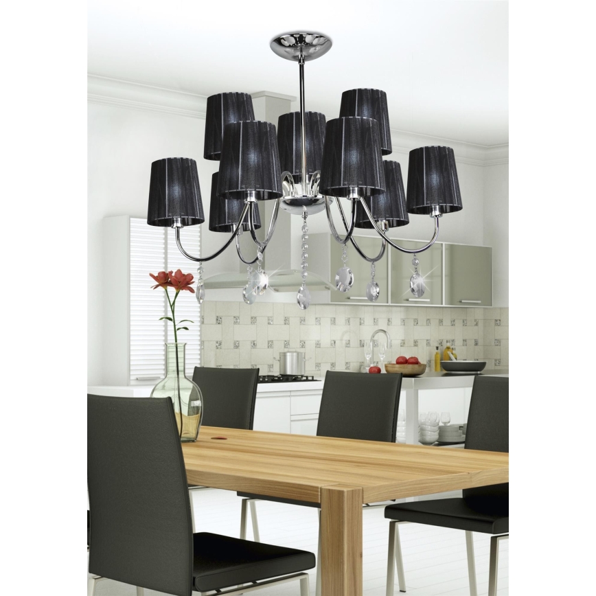Lámpara de araña SORENTO 9xE14/40W/230V negro
