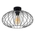 Lámpara de araña suspendida CORRINI 1xE27/60W/230V Ø 34 cm negro/transparente