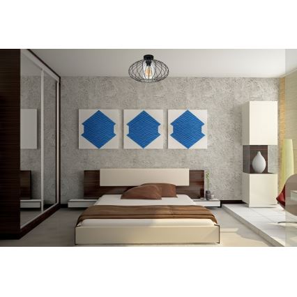Lámpara de araña suspendida CORRINI 1xE27/60W/230V Ø 34 cm negro/transparente