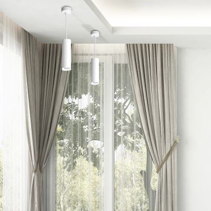 Lámpara de baño en cadena TURYN 1xGU10/10W/230V IP44 blanco