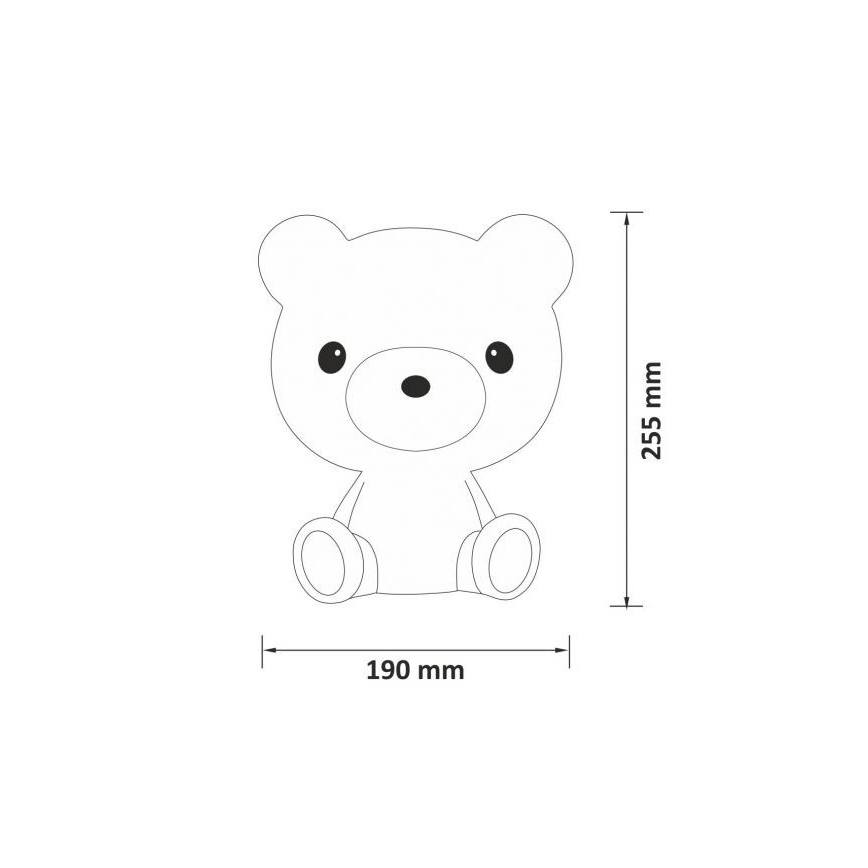 Lámpara de cabecera infantil LED regulable 2,5W/230V Osito Blanco