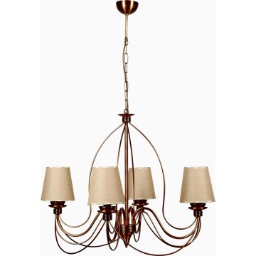 Lámpara de cadena CLASSIC 4xE14/40W/230V bronce/beige