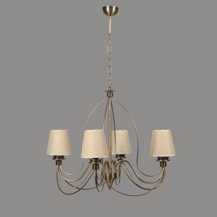 Lámpara de cadena CLASSIC 4xE14/40W/230V bronce/beige