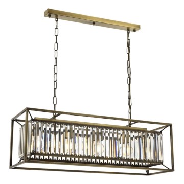 Lámpara de cadena CRYSTALLINE 4xE27/6W/230V bronce