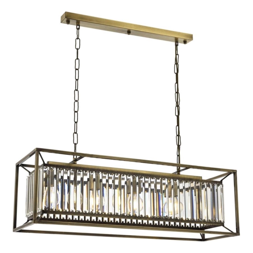 Lámpara de cadena CRYSTALLINE 4xE27/6W/230V bronce