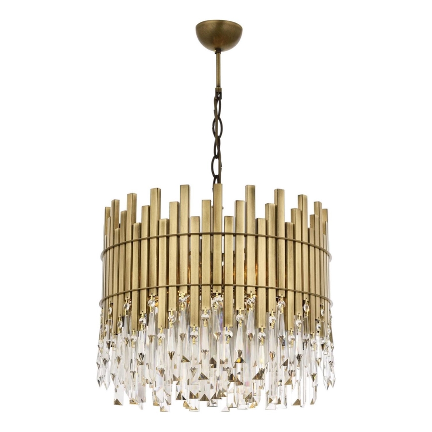 Lámpara de cadena CRYSTALLINE 6xE27/40W/230V pr. 40 cm bronce