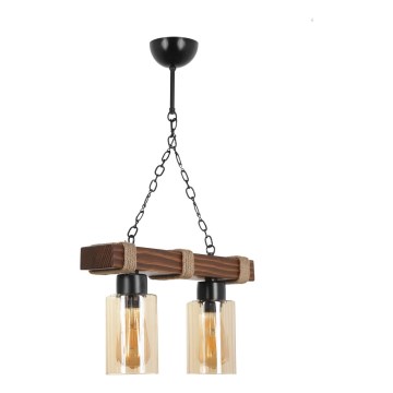 Lámpara de cadena JASMIN 2xE27/40W/230V marrón/beige