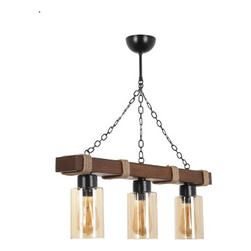 Lámpara de cadena JASMIN 3xE27/40W/230V marrón/beige