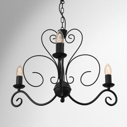 Lámpara colgante con cadena MAURO 3xE14/60W/230V